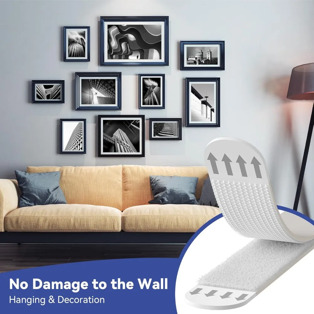 Picture Hanging Strip - 12/24 paires de bandes adhésives double