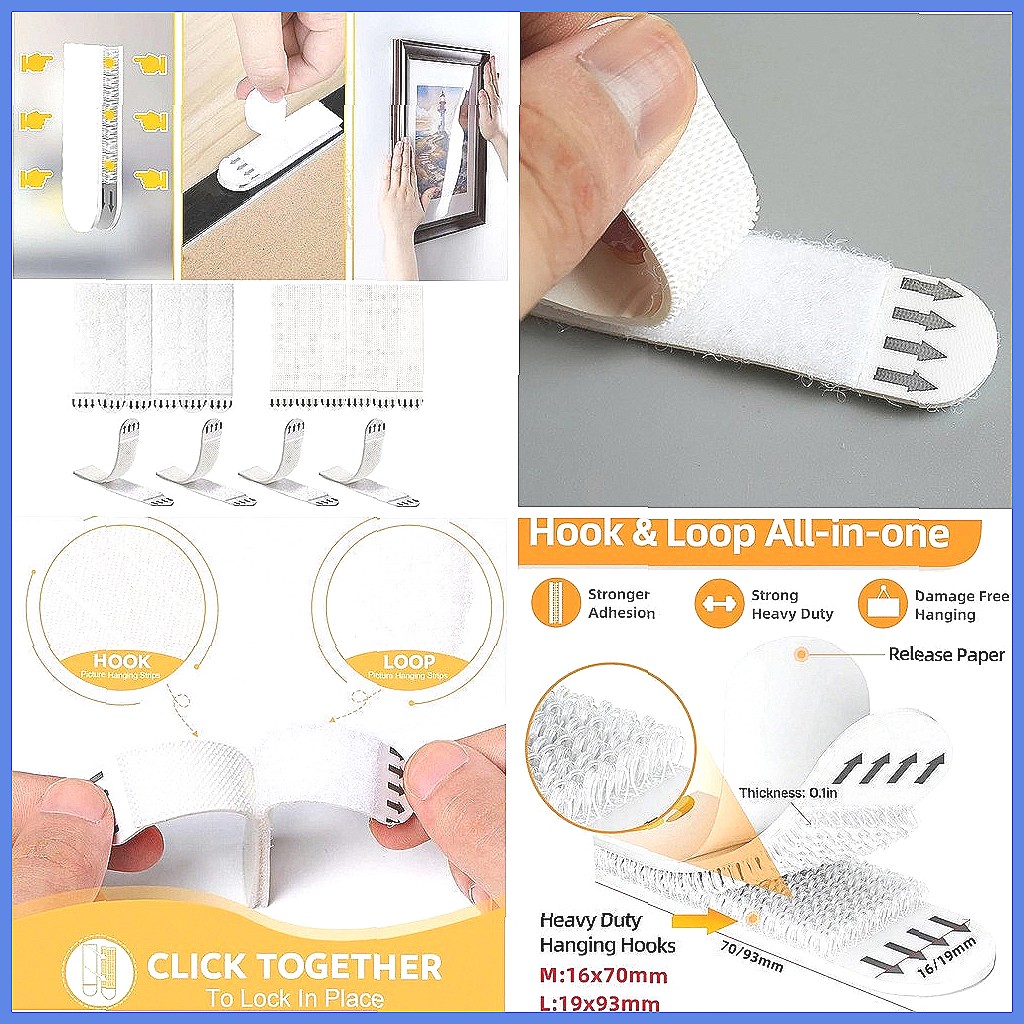 12 paires de bandes de suspens - Picture Hanging Strip avis et prix